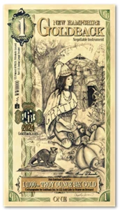 New Hampshire 1 Goldbacks Gold Polymer Notes 1/1000th Troy Oz 24KT Goldback Unc - Picture 1 of 1