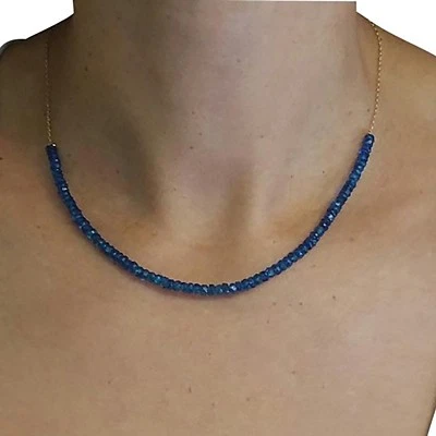 Collar de cadena de plata de ley y apatitas  Foto 1 de 4