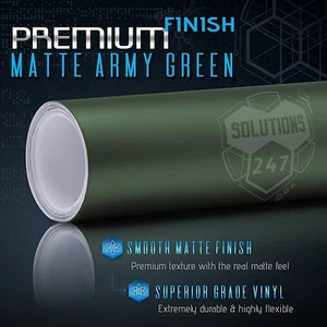 36" x 60" In Matte Flat Army Green Vinyl Wrap Film Car Decal Bubble Free Air - Picture 1 of 8