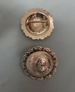 1-3/4" Pico Edge Sterling Overlay Concho w/ Bridle Loop for  3/4" Strap Style #2 - Picture 1 of 1