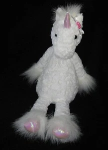 Purely Luxe Unicorn White Plush 18" Stuffed Animal Aurora World Pink Flower - Picture 1 of 6