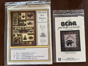 Lot of 2 Quilt Patterns Indian Bear & Pumpkin/Pineapple/Acorn Designs Uncut - Picture 1 of 4