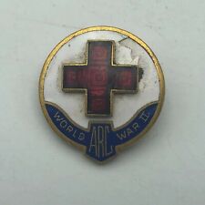 WW2 Nurses Pin Guilloche Enamel ARC American Red Cross Vintage AS IS Damage P4