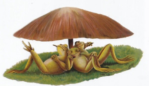 Bogen Oblaten Glanzbilder Scrap die cut Frosch Frog vermenschlicht T.4 Zigarre