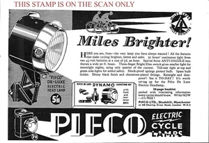 Anuncio PIFCO 1934 Iluminación Bicicleta Iluminación Dynamo Juegos Vintage Original Impresión Anuncio 708/150 - Imagen 1 de 1