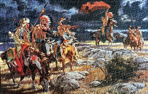 Vintage FX Schmid 1000 Teile Puzzle Signal 98107 Indianer Pferde 100 % A+ - Bild 1 von 10