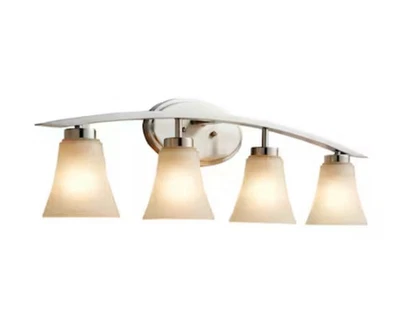 allen + roth Lyndsay 29.7” 4-Light Satin Nickel Transitional Vanity light 3206S - Image 1 of 4