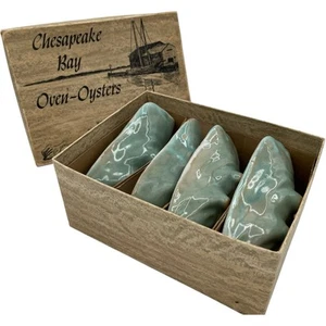 Vintage Chesapeake Bay Oven Oysters Stoneware Baking Dishes Box AS IS - Picture 1 of 15