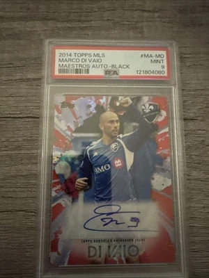 2014 Topps MLS Marco Di Vaio Auto-Black /10 SUPER RARE CF MONTREAL IMPACT PSA 9 - Image 1 of 2
