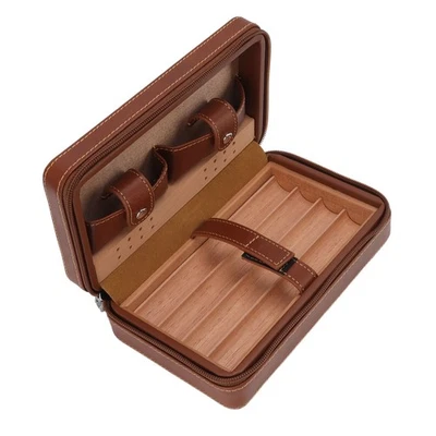 Reise Zigarren Humidor Case Portable Zigarrenbox Mit Befeuchter Und Divider - Bild 1 von 4