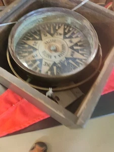 Antique 1875 Nickerson & Baxter Maritime Box Compass – Boston – Original Case ! - Picture 1 of 2