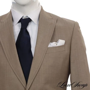 Jack Victor Made Canada Wool Linen Mocha Slubby Herringbone Peak Lpl Jacket 40 - Picture 1 of 8