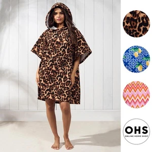Poncho Towel Ladies Oversized Hooded Beach Wrap Adult Bath Changing Beach Robe - Picture 1 of 17