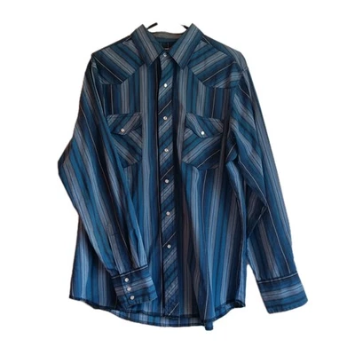 Frontier Vintage Western Pearl Snap Button Up Mens L Tall / Long Sleeve - Image 1 of 4