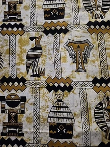 Tribal Print Cotton QUILT Fabric Black & Brown By The Yard - Picture 1 of 6