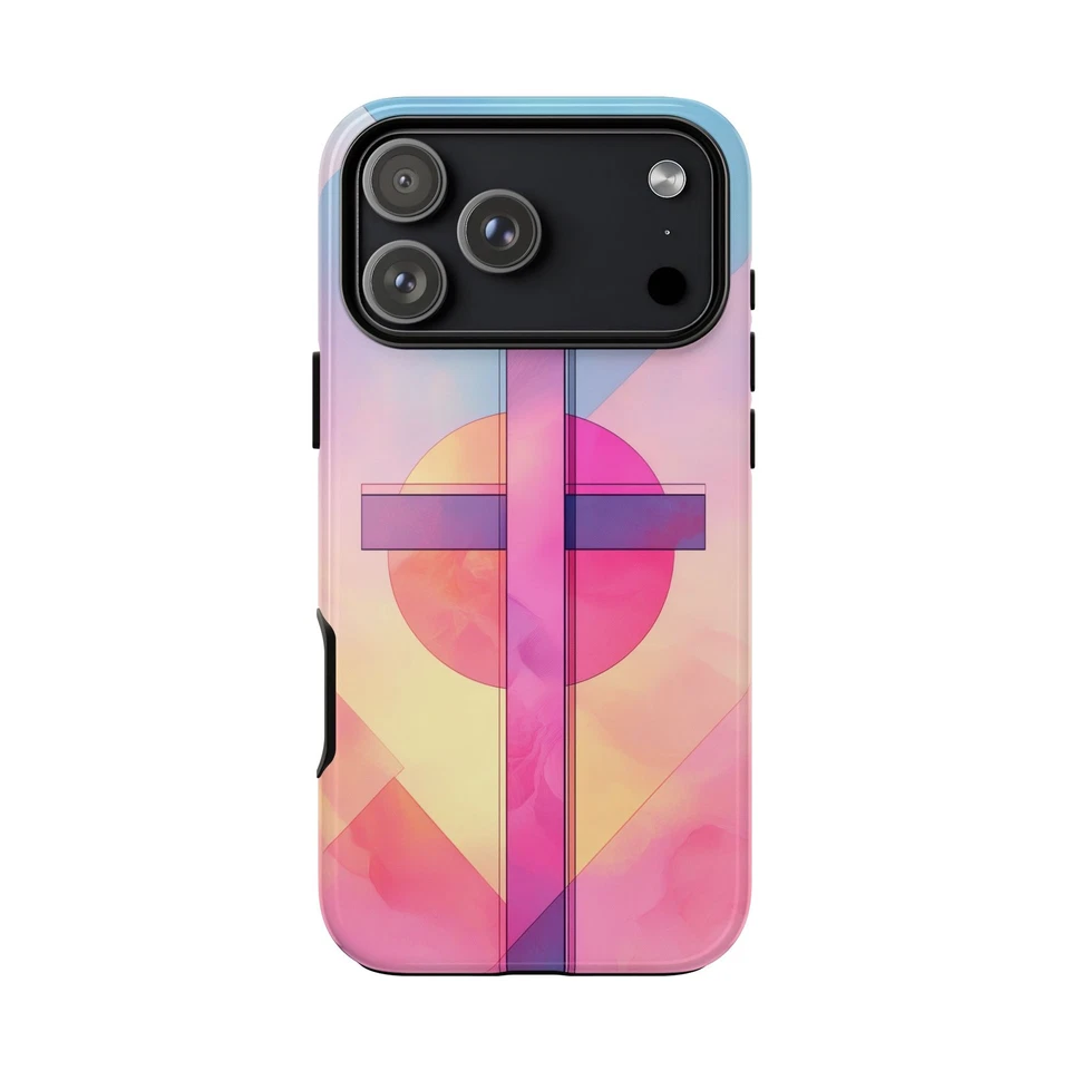 Phone Ink Case for iPhone / Galaxy / Pixel – Pink Sacred Cross Harmony Faith - Image 1 of 1
