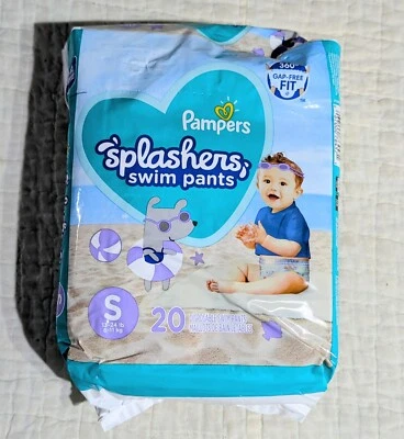 Pañales de natación Pampers Splashers pequeños y medianos nuevos pantalones de natación de ajuste libre Foto 1 de 4