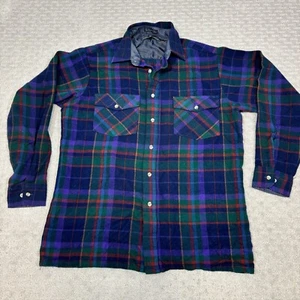 Winterweights by Van Heusen Mens Size Medium Purple and Blue Plaid acrylic - Picture 1 of 5