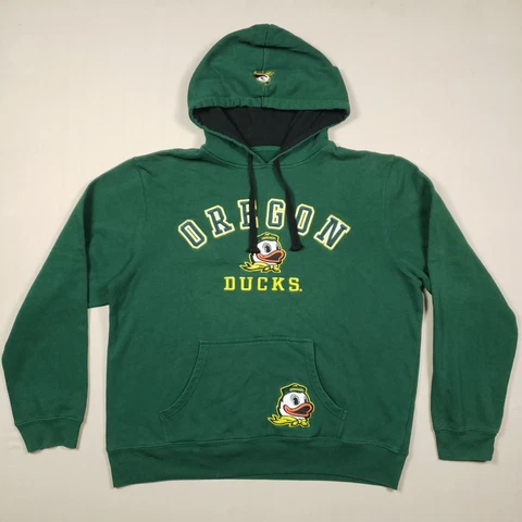 Oregon Ducks Hoodie Sweatshirt Men XL Green Long Sleeve Pullover Embroidered Cover