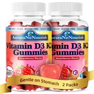2 Packs D3 K2 Vitamin 10000 iu Sugar Free Vitamin D3 K2 Gummies w. Pro & Pre ... - Picture 1 of 8