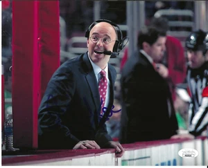 Pierre McGuire Signed NBC Sports 8x10 Photo #3 JSA COA Hartford Whalers Coach - Picture 1 of 1