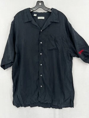 Milwaukee Tools Button Up Silk Camp Shirt Men's Size XL Black Short Sleeve - Image 1 of 4