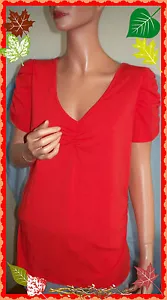 L Grande Lena Otoño Naranja Rucha Mangas Frontales Largas Mujer Pullover Tejido Prenda para el torso - Imagen 1 de 4