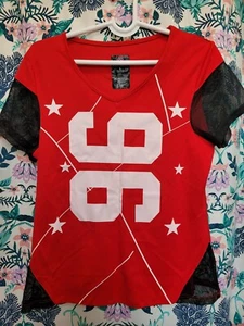 ENYCE Women's Red V Neck Top Blouse T Shirt SIZE Large - Picture 1 of 7