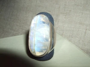 ANELLO RING ARGENTO SILVER 925 STERLING LABRADORITE PIETRA DI LUNA MISURA 17 - Foto 1 di 7