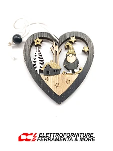 Decorazione Natalizia Legno Da Appendere 6 cm Natale Albero Palla Gnomo - Imagen 1 de 1