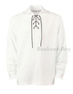 JACOBITE GHILLIE KILT SHIRT WHITE size X-LARGE LUXURY HIGHLAND SCOTTISH MENSWEAR - Picture 1 of 6