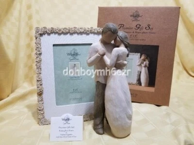 Willow Tree Susan Lordi Promise Gift Set Photo Frame Couple Love Flower Figurine - Image 1 of 4