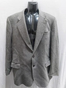 Pure Cashmere 'Lyndon' by Bladen Jacket, Black/White Herringbone- 44L - Picture 1 of 20
