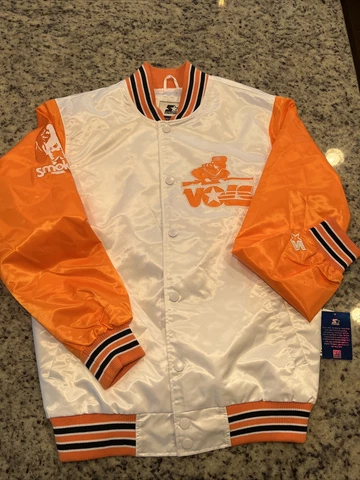 Men's White and orange Tennessee Volunteers Starter The Rookie Satin Jacket Vols Cover