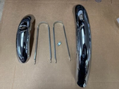 Schwinn Bicycle Stingray Orange Pea Picker Apple Krate Chrome Fender Set Bolt On - Image 1 of 4