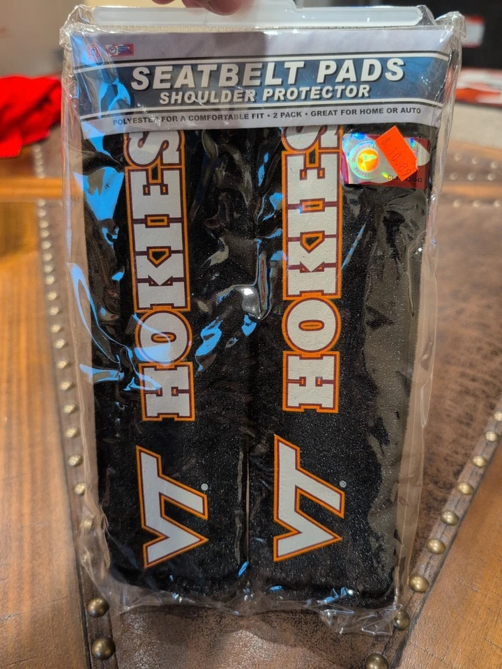 Par de almohadillas de cinturón de seguridad NCAA Virginia Tech Hokies de terciopelo de Fremont Die Foto 1 de 2