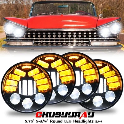 Faros LED redondos de 5,75 pulgadas haz Hi/Lo para Buick Electra 1959-1973 1974 4 piezas Foto 1 de 4