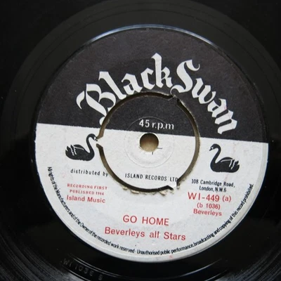BEVERLEYS ALL STARS Go Home /Ungrateful People UK 7" Black Swan WI 449 1964 - Image 1 of 4