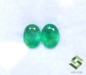 8x6 mm Natural Emerald Oval Cut Pair 2.23 CTS Untreated Loose Certified Gemstone - Picture 1 of 8