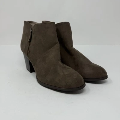Botas Style & Co femininas tamanho 9M camurça salto bloco tornozelo botas zíper lateral sapatos - Imagem 1 de 4
