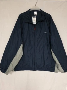 Vintage 2006 neu mit Etikett Herren Gr. 4XLT Reebok blau & grau Colorblock Bomberjacke durchgehender Reißverschluss - Bild 1 von 7