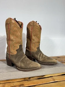 Justin Cowgirl Boots Women's Size 5.5 B L6301 Suede Pointed Snip Toe Western - Picture 1 of 19