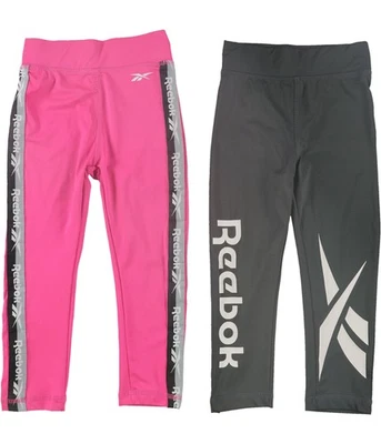 Pack de 2 leggings deportivos Reebok para niñas, charcoalsugarplum, niño pequeño, 2T Foto 1 de 2