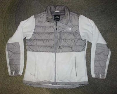 Chaqueta Polartec para mujer The North Face 550 plumón cremallera completa blanca/gris - talla L- usada en excelente estado Foto 1 de 4