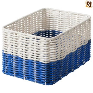 IKEA Handwoven Storage Basket Durable Plastic Laundry Basket Storage Organizer - Picture 1 of 5