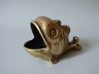 BRASS FISH SEA DOLPHIN PAPERWEIGHT SPOON WARMER COTTON WOOL HOLDER ASHTRAY