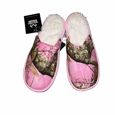 Zapatillas para mujer Realtree Edge 9/10 rosa camuflaje forradas, goma suave y dura Foto 1 de 2