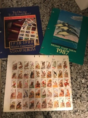 1987 Wildlife 50 Stamps + Stamp album + 1938-1988 Stamp album (RARE COLLECTION) - Image 1 of 4