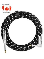 Guitar Bass Cable Cord 10 Ft Straight to Right Angle Premium Musical Instrument