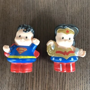 Fisher Price Little People DC Super Friends Superman and Wonder Woman Lot of 2 - Picture 1 of 10